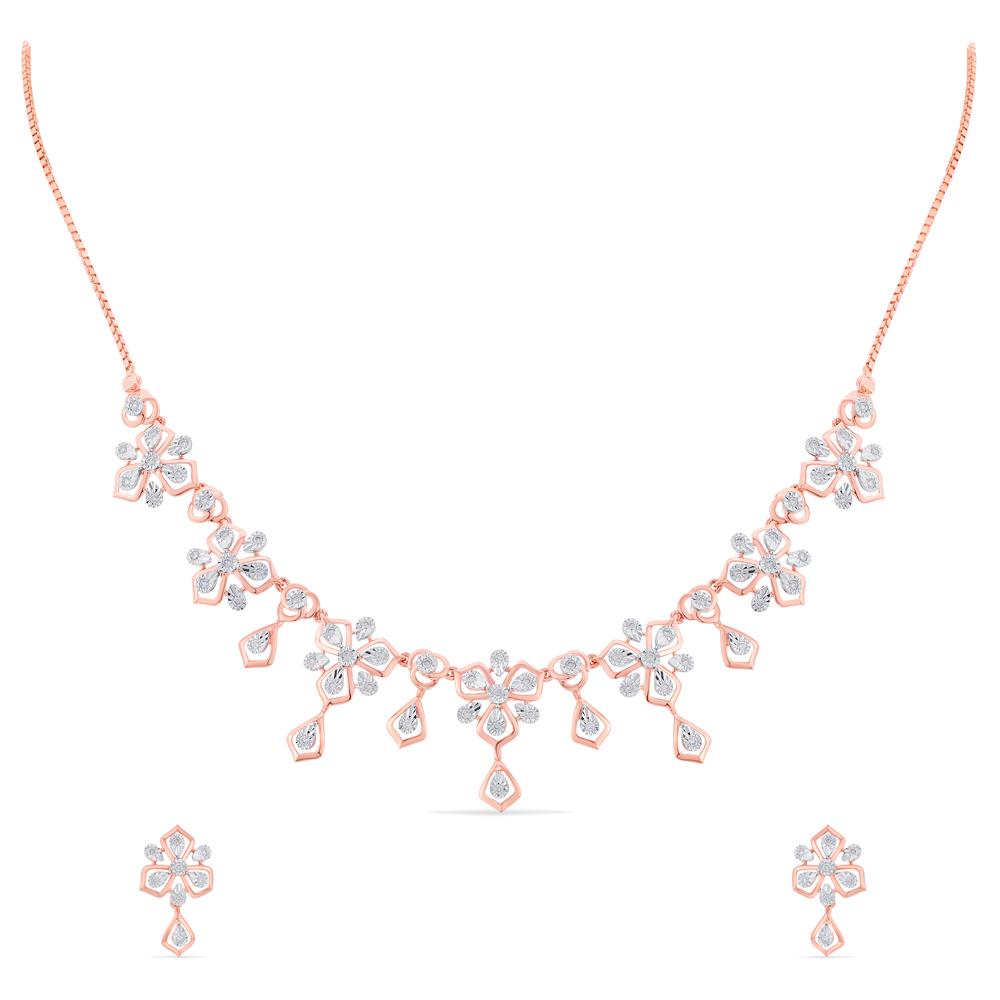 Buy 14 Karat Gold & Diamond Necklace Set