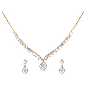 Buy 14 Karat Gold & Diamond Necklace Set