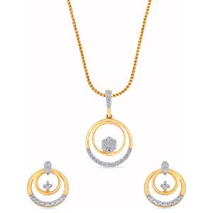 Buy 18 Karat Gold & Diamond Pendant Set
