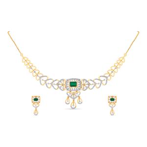 Buy 14 Karat Gold & Diamond Necklace Set