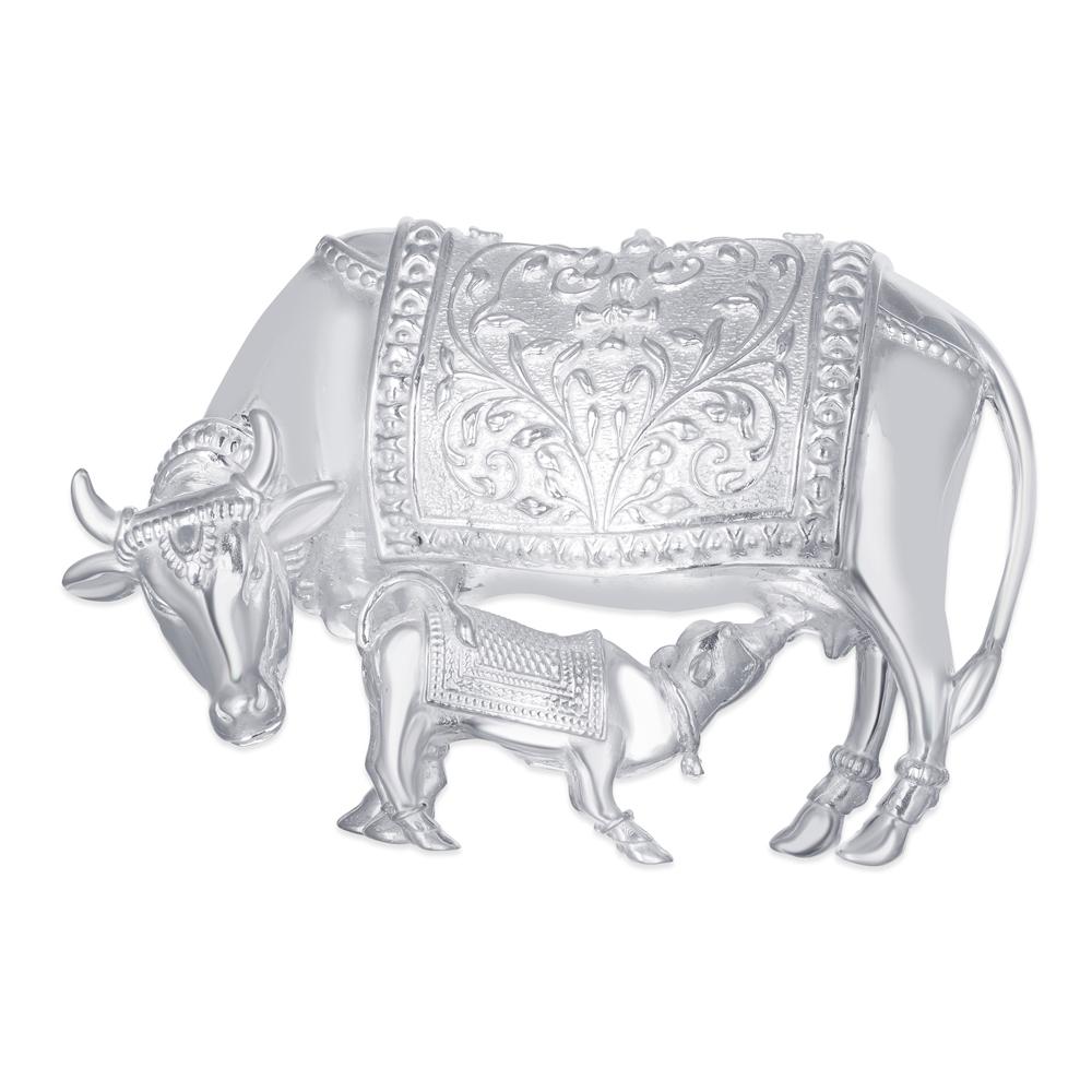 Buy 925 Purity Silver Cow and Calf Idol
