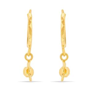 Buy Textured Hoop Earringswith Gold Drop
