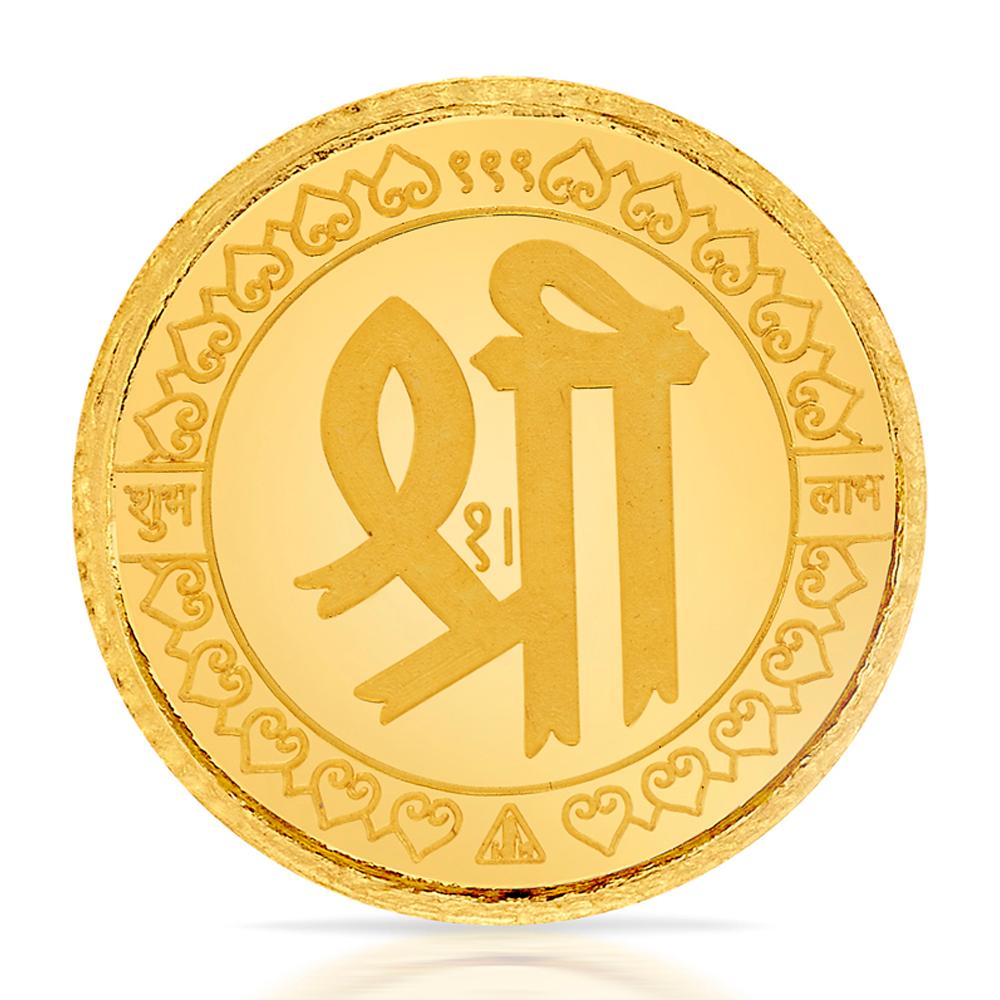 Buy 24 Kt Yellow Finish 0.5 Grams Shree Gold Coin