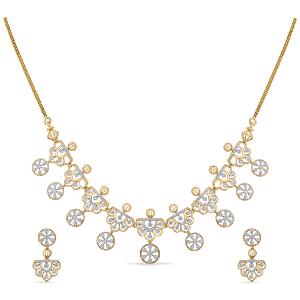 Buy 14 Karat Gold & Diamond Necklace Set
