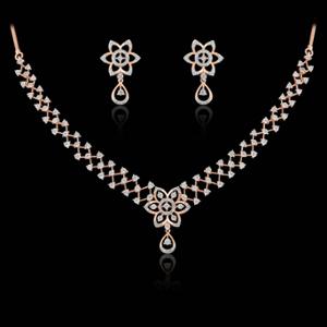 Buy 18 Karat Gold & Diamond Necklace Set
