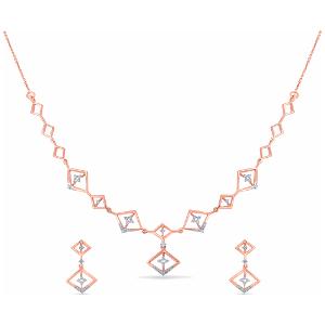 Buy 14 Karat Gold & Diamond Necklace Set