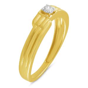 Buy 14 Karat Gold & Diamond Ring For Men
