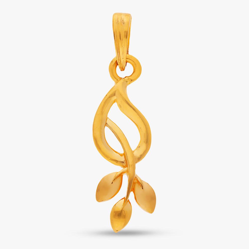 Buy Yellow Finish Leaf Design 22 Kt Gold Pendant