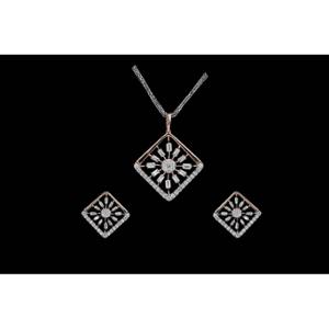 Buy 14 Karat Gold & Diamond Pendant Set