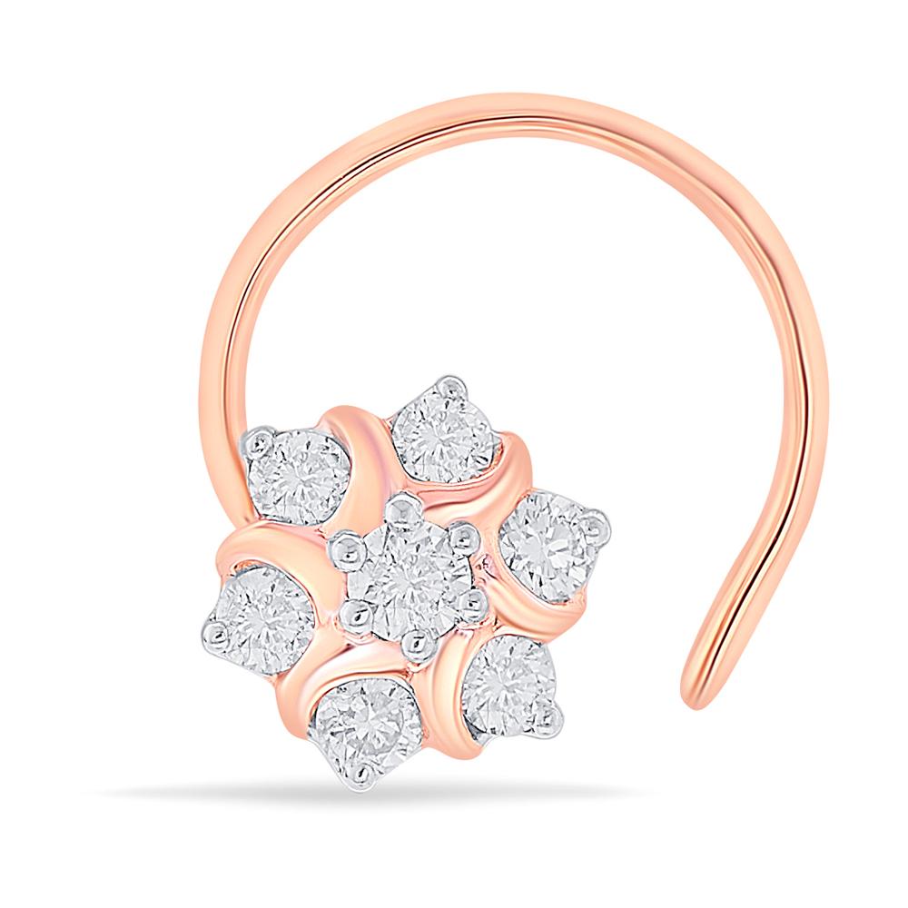 Buy 18 Karat Gold & Diamond Nose Pin