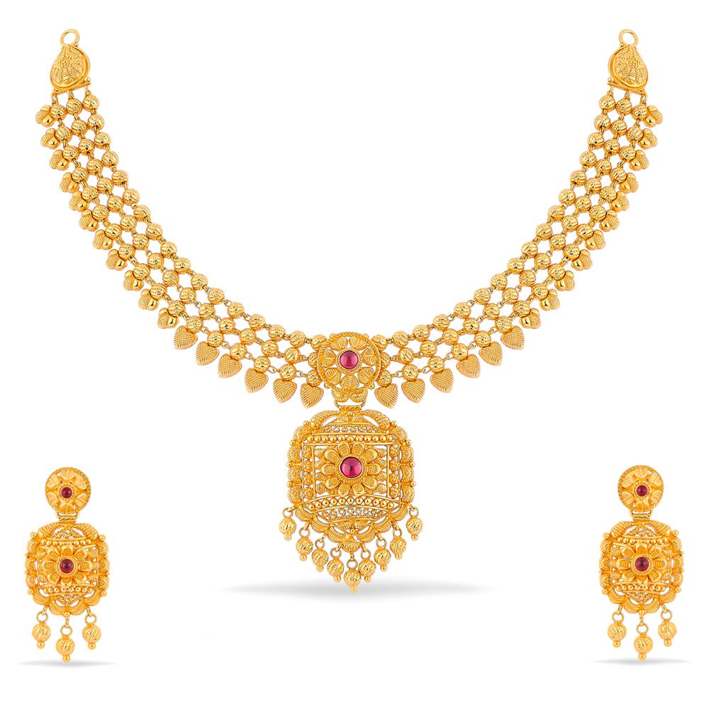 Buy 22 Karat Gold Necklace Set