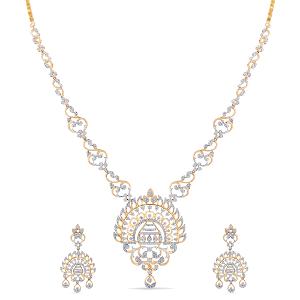 Buy 14 Karat Gold & Diamond Necklace Set