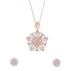 Buy 14 Karat Gold & Diamond Pendant Set