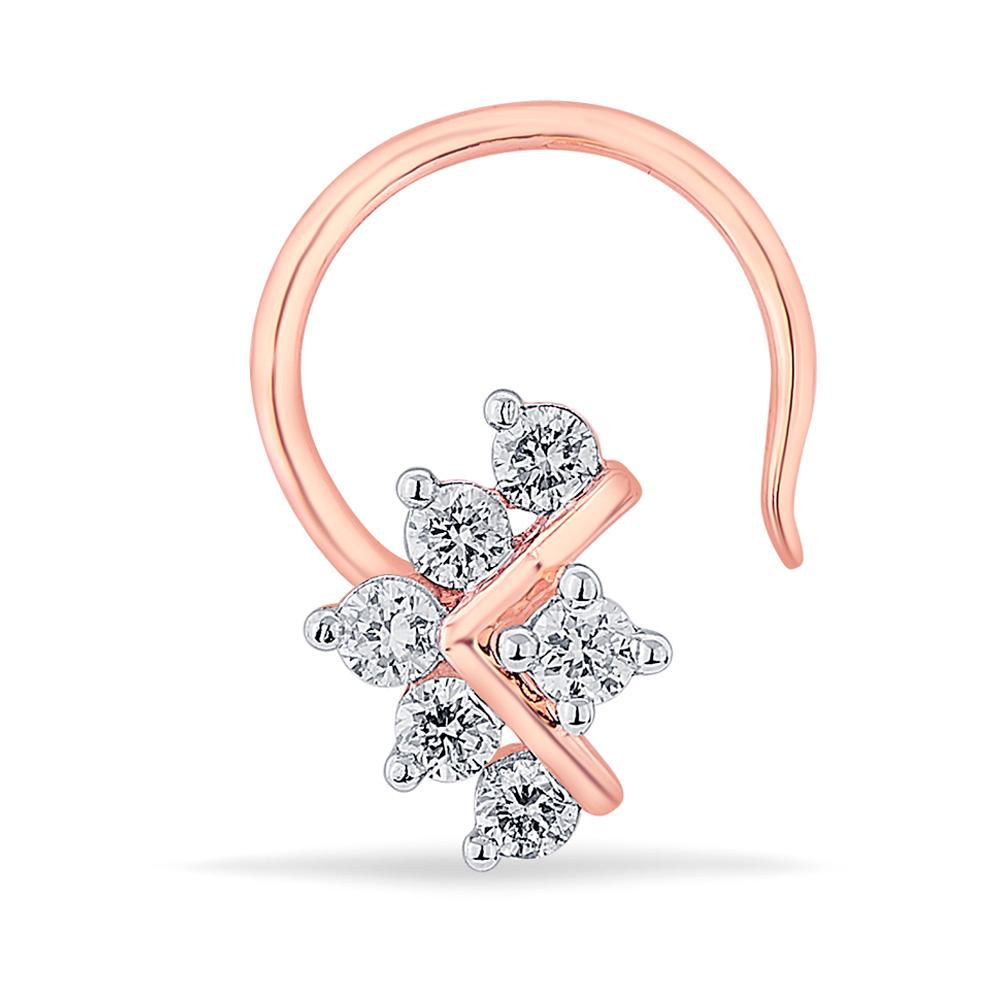 Buy 18 Karat Gold & Diamond Nose Pin