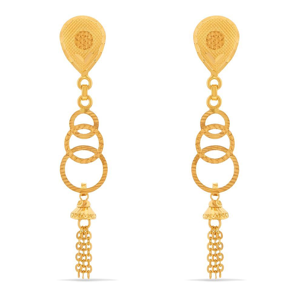 Buy Abstract Linear Gold Earrings