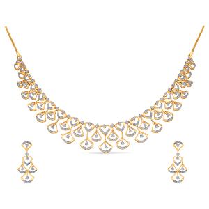 Buy 14 Karat Gold & Diamond Necklace Set