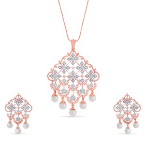 Buy 14 Karat Gold & Diamond Pendant Set