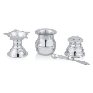 Buy 925 Silver Pooja Set - Pack of 4 Items