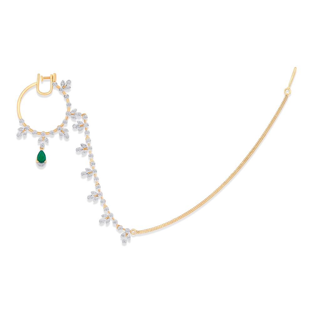 Buy 18 Karat Gold & Diamond Nose Ring