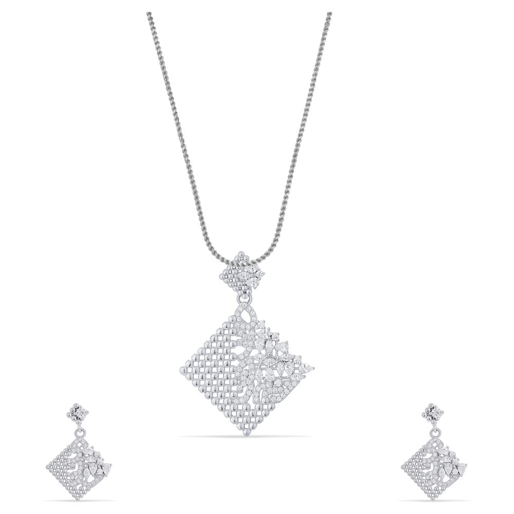 Buy 925 Purity Silver Pendant Set