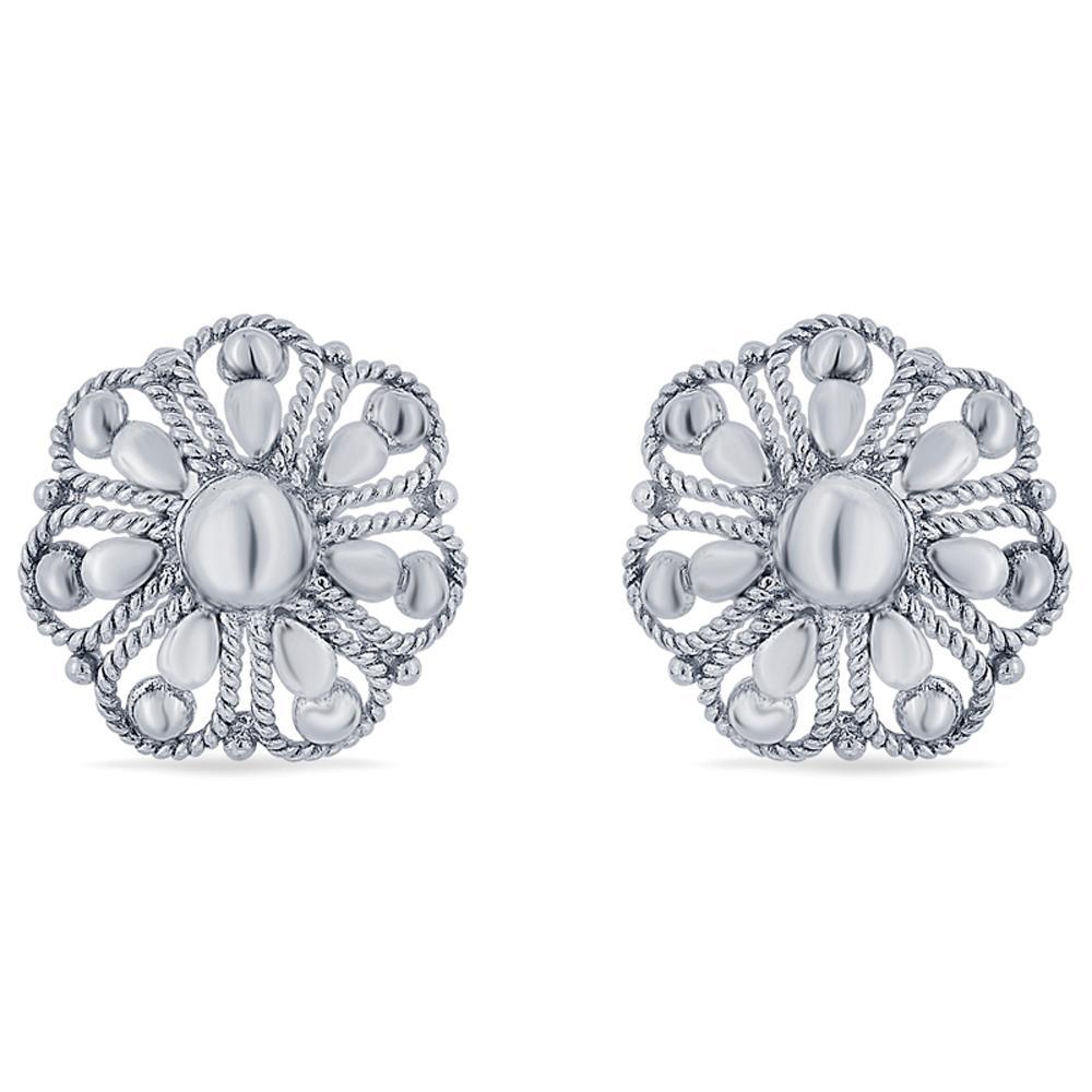 Buy Vintage Bloom Silver Earrings