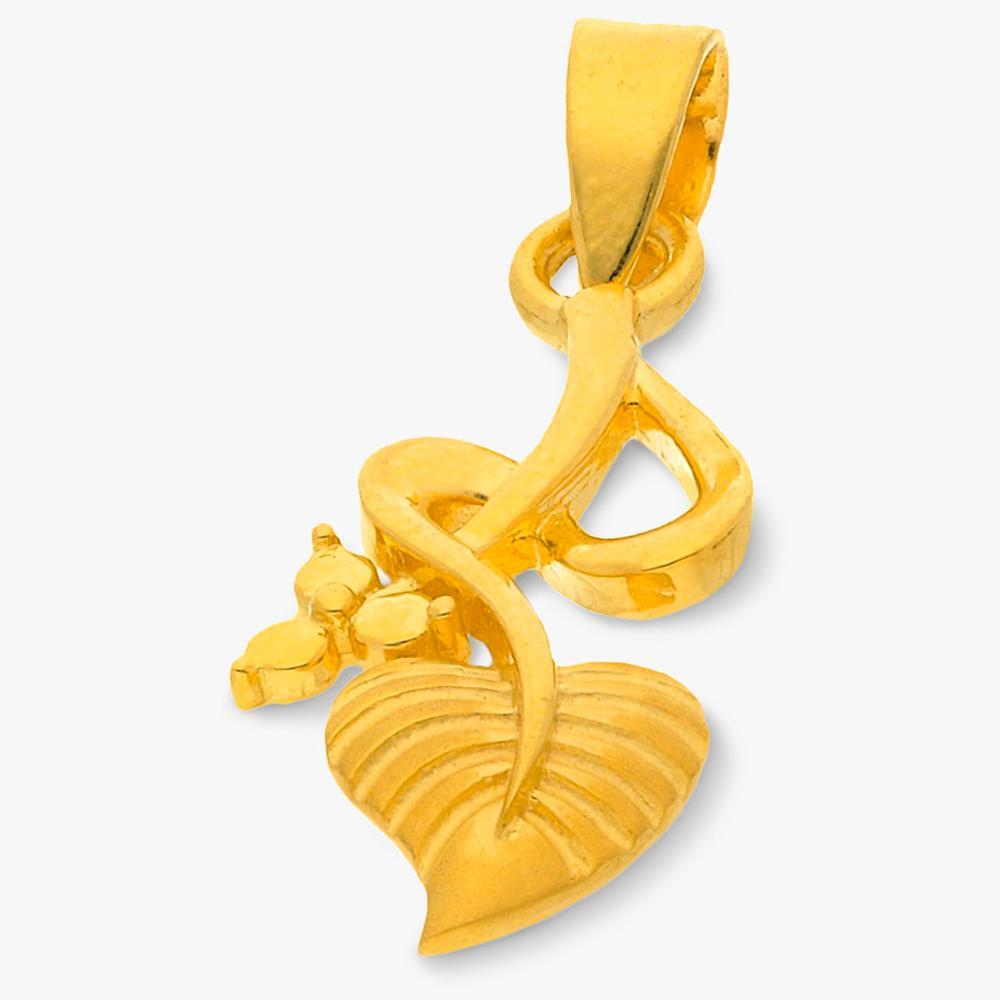 Buy Yellow Finish Leaf Design 22Kt Gold Pendant