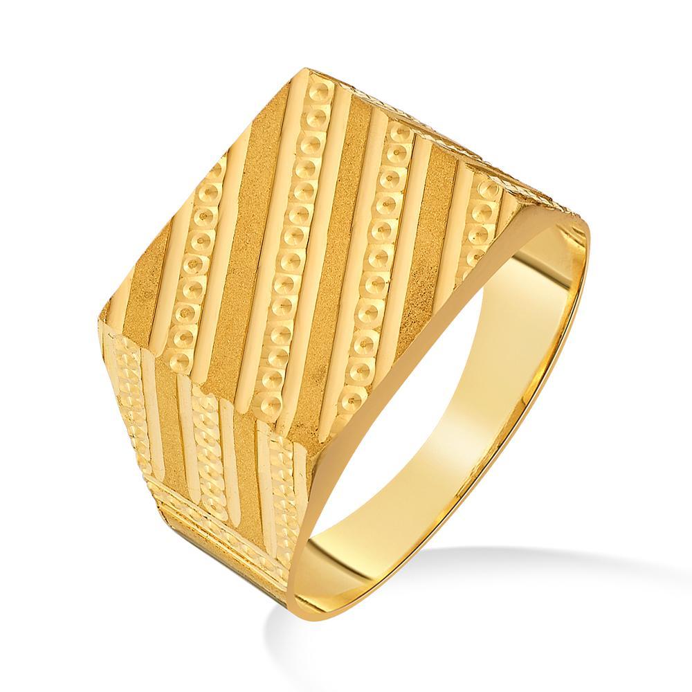 Buy Men's Striped Statement Gold Ring