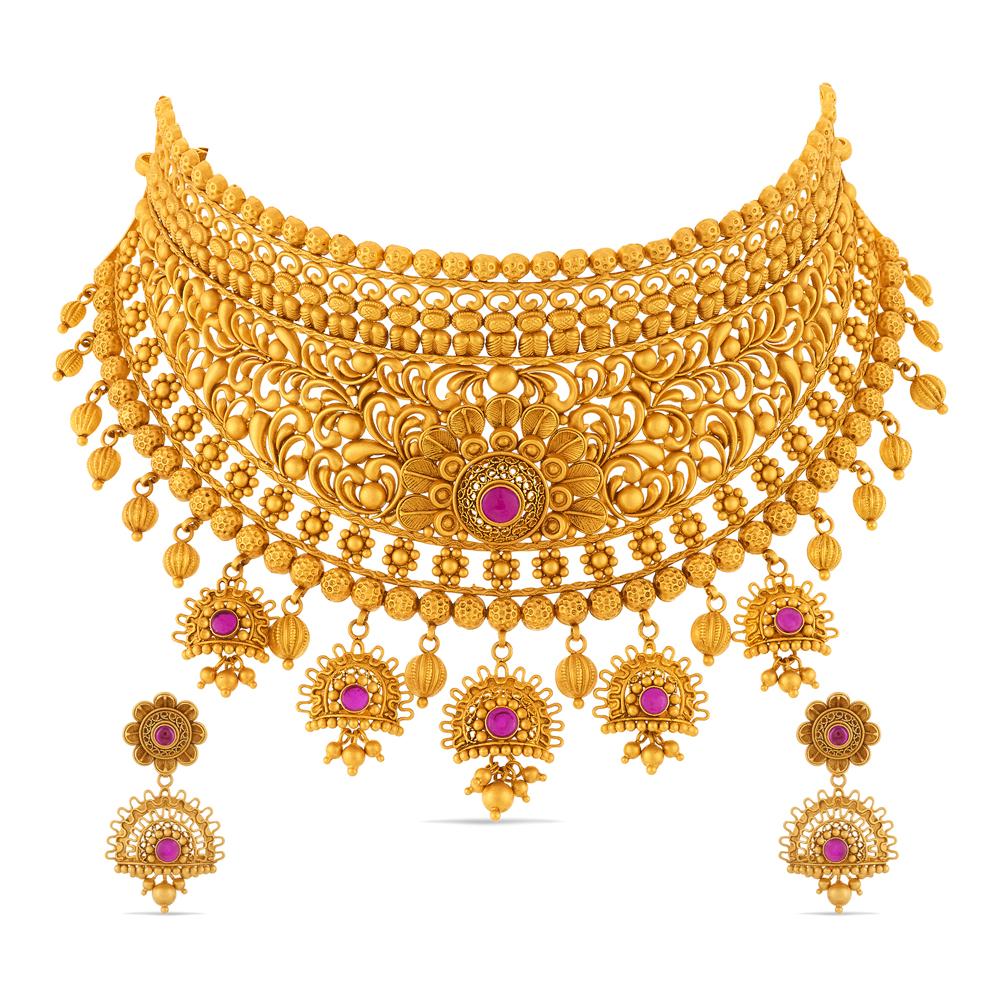 Buy 22 Karat Gold Necklace Set