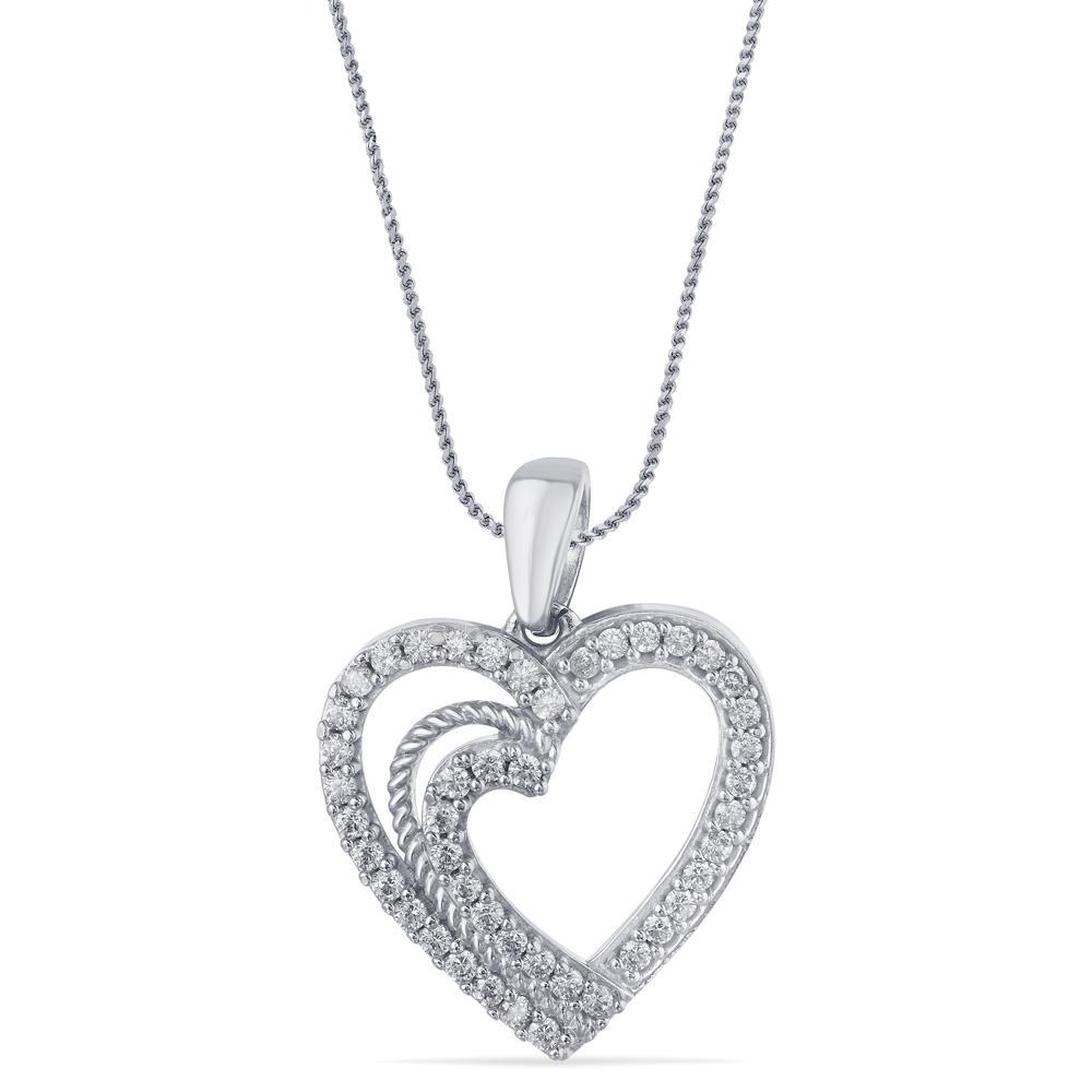 Buy Silver Heart Within a Heart Pendant