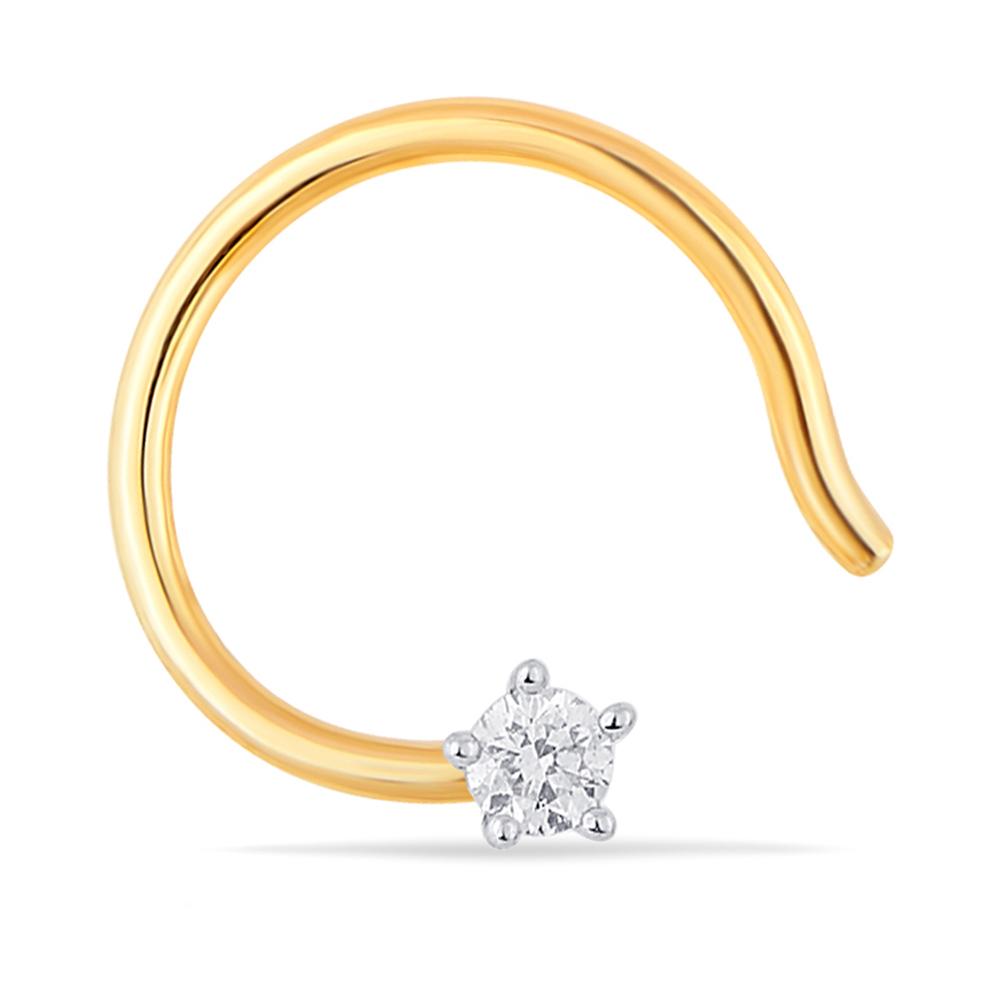 Buy 14 Karat Gold & Diamond Nose Pin