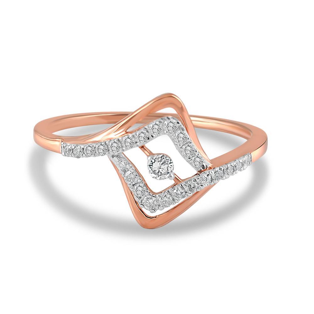 Buy Rose Gold Twirl Diamond Ring
