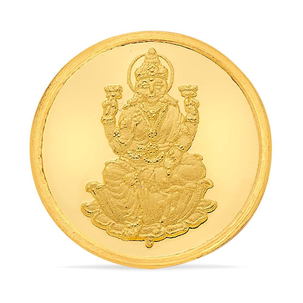 Buy 24 Karat Yellow Finish 2 Grams Laxmi Gold Coin