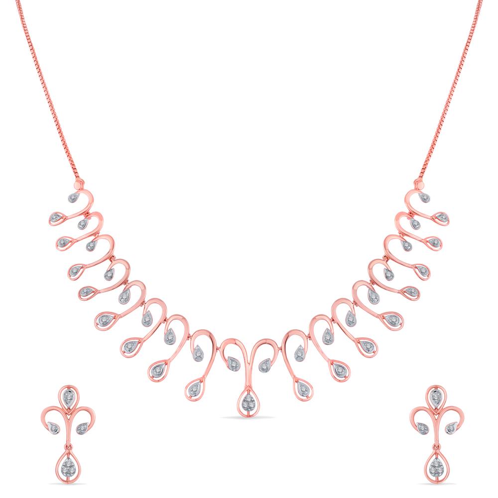14Kt Gold & Diamond Necklace Set | Diamond - Reliance Jewels