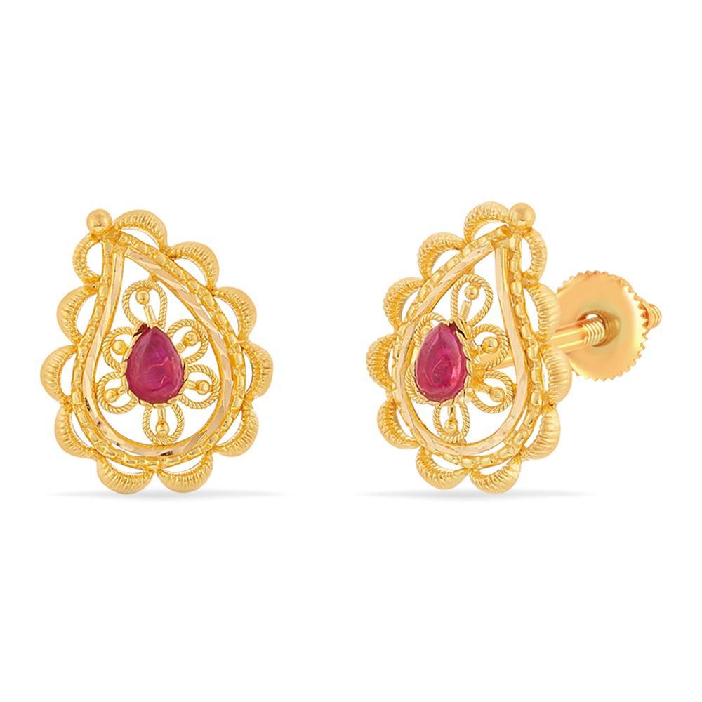 Buy Lace Teardrop Stud Gold Earrings