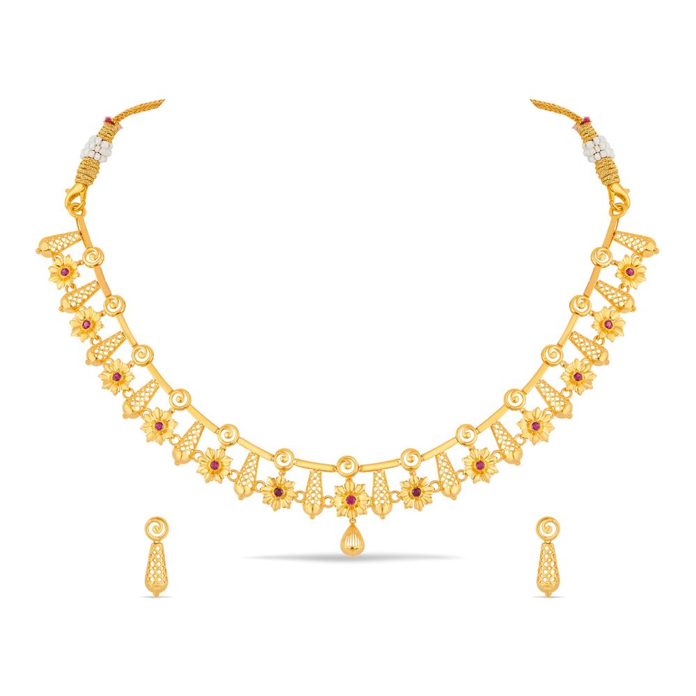 Buy 22 Karat Gold Necklace Set