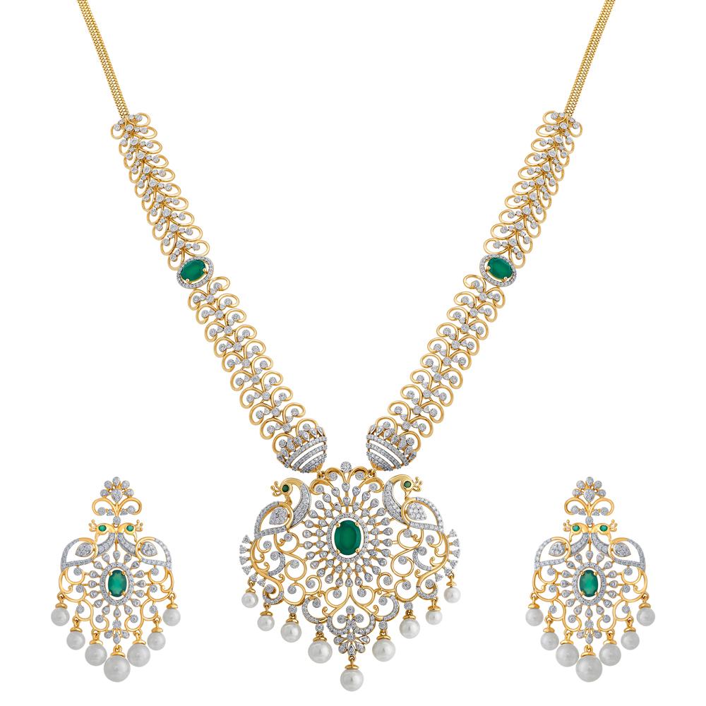 Buy Mayurmani Varalakshmi Didamond Necklace Set