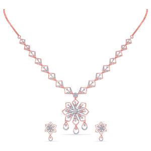 Buy 14 Karat Gold & Diamond Necklace Set