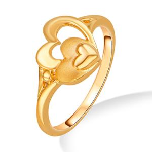 Buy 22 Karat Dual Heart Gold Ring