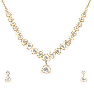 Buy 14 Karat Gold & Diamond Necklace Set