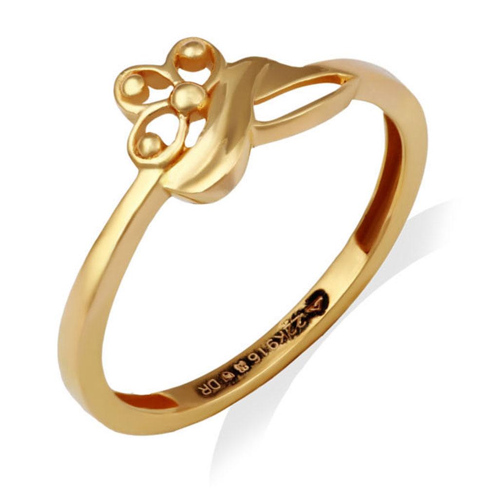 Buy Yellow Finish Asymmetric Design 22 Kt Gold Ring For Women