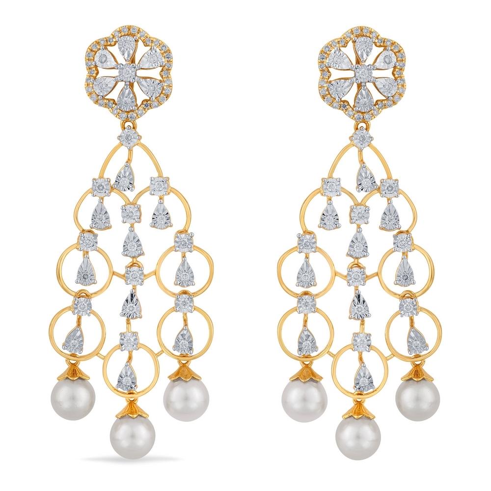 Buy 18 Karat Gold & Diamond Earrings