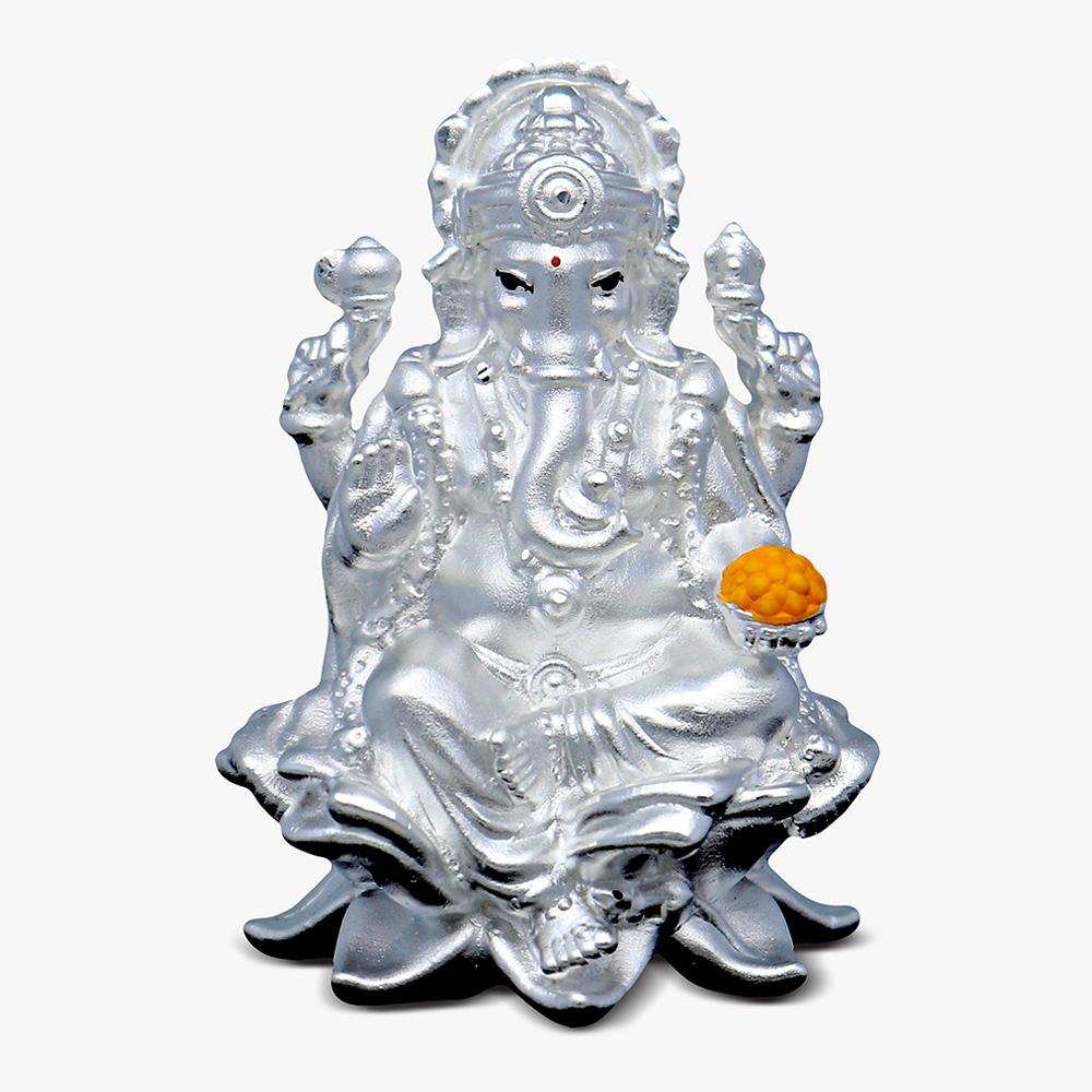 Buy 99.9% Pure Silver Lord Ganesh Idol