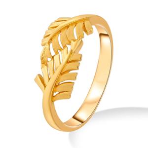 Buy 22 Karat Intertwined Leaves Gold Ring