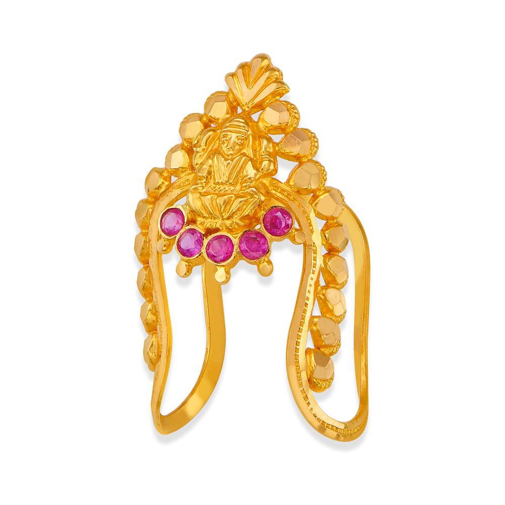 Buy Lakshmi Motif Open Finger Gold Ring