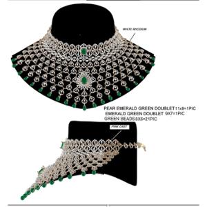 Buy 18 Karat Gold & Diamond Necklace Set