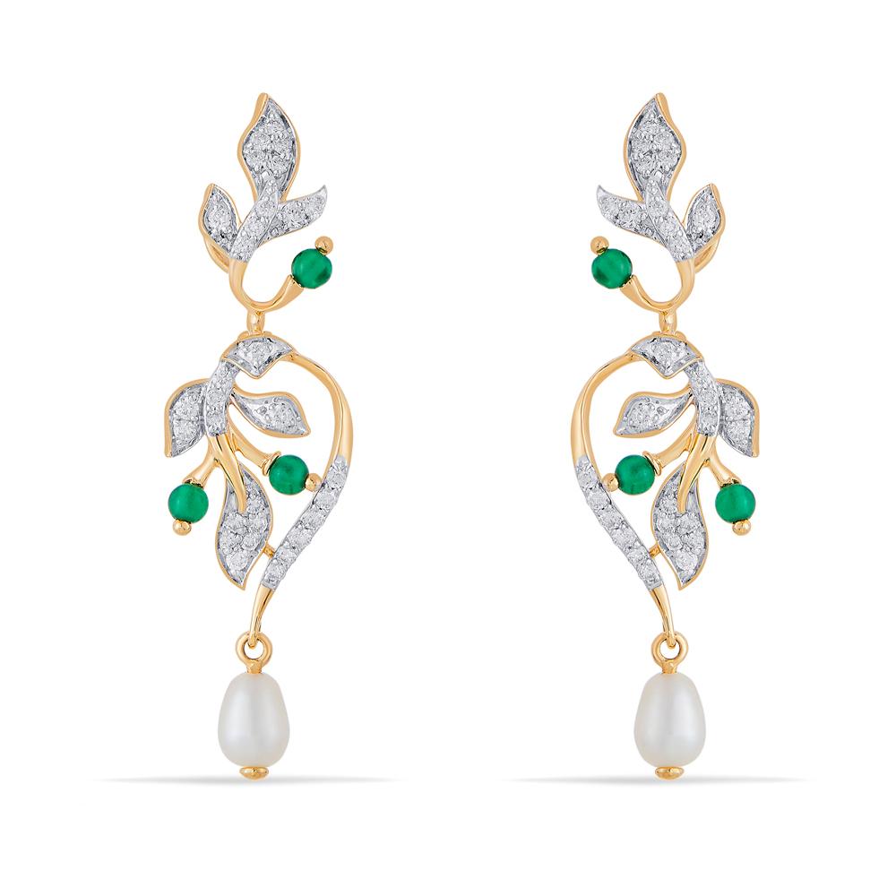 Buy 18 Karat Gold & Diamond Earrings