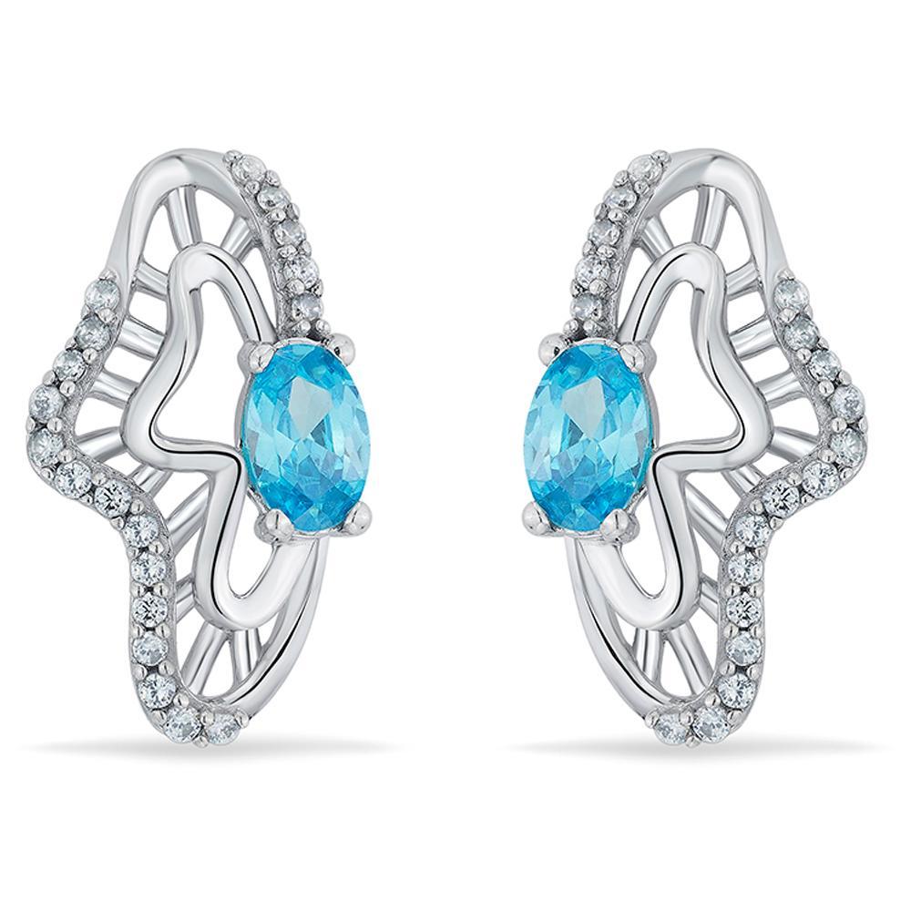 Buy Azure Butterfly Silver Earrings