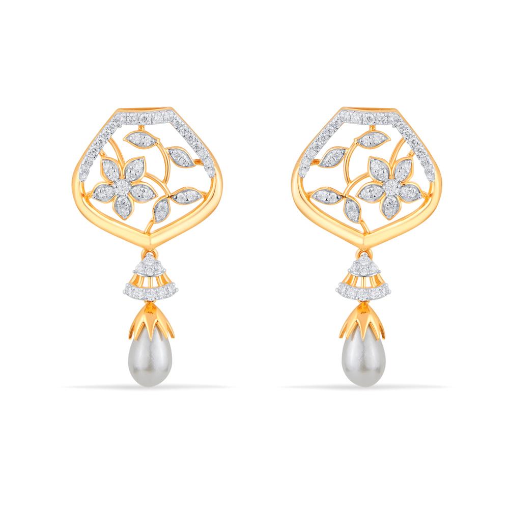 Buy 18 Karat Gold & Diamond Earrings