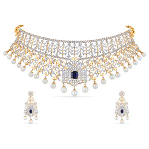 Buy 18 Karat Gold & Diamond Necklace Set