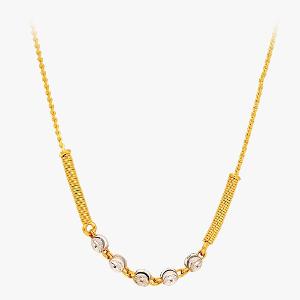 Two Tone Plated 22 Kt Gold Chain For Women - Reliance Jewels